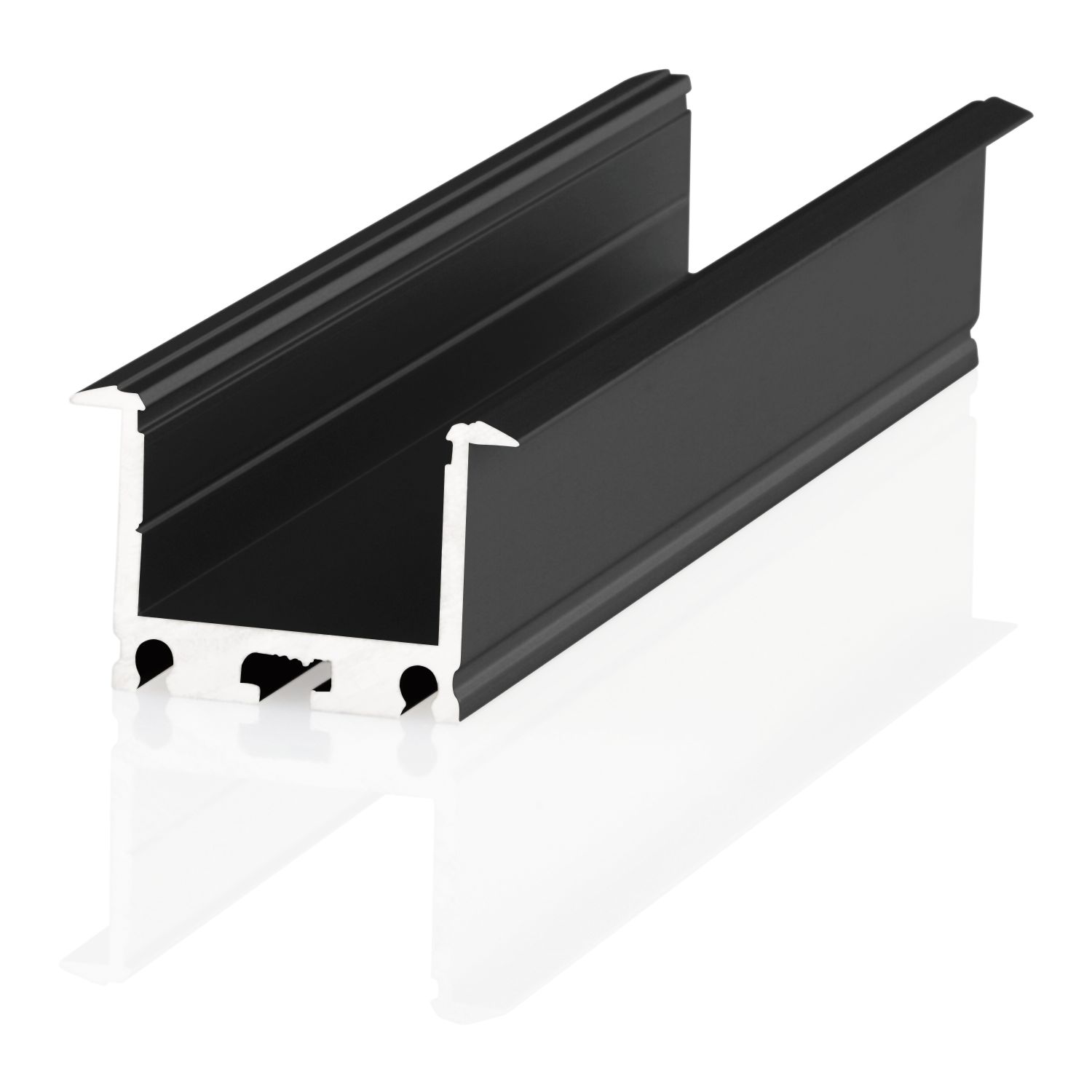 Bilton Aluminium Einbauprofil XT01, schwarz eloxiert, auf Maß ohne Abdeckung