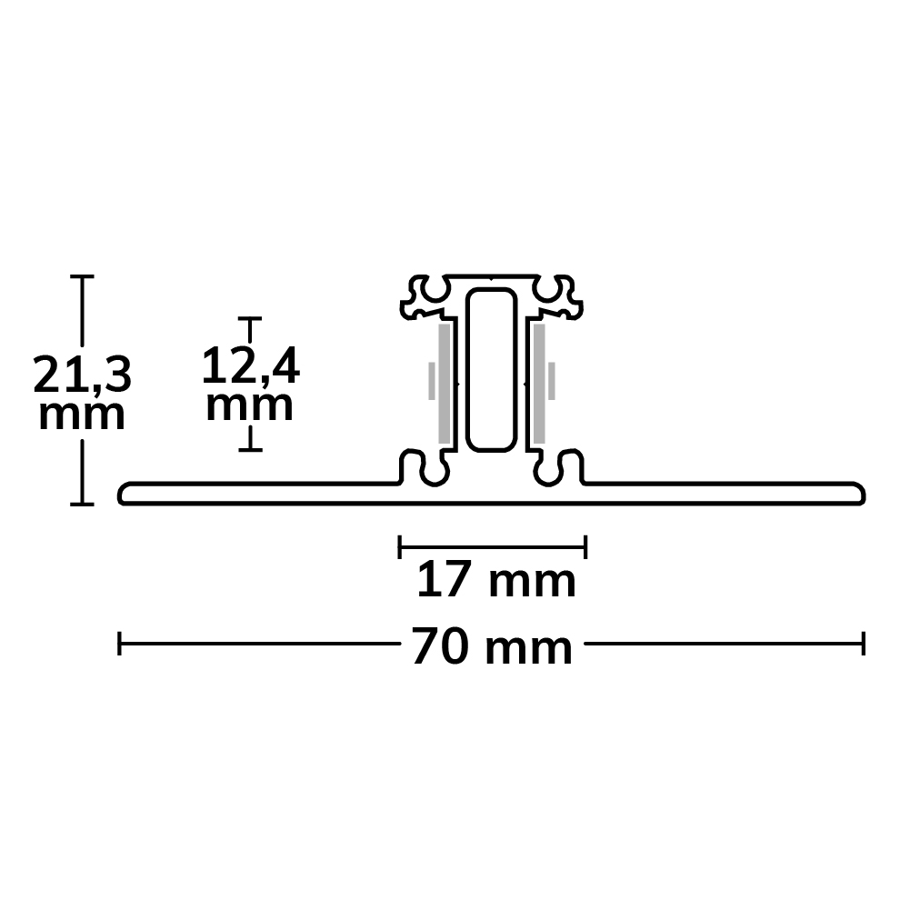 ISOLED LED Leuchtenprofil 2SIDE Aluminium pulverbeschichtet silber 200cm