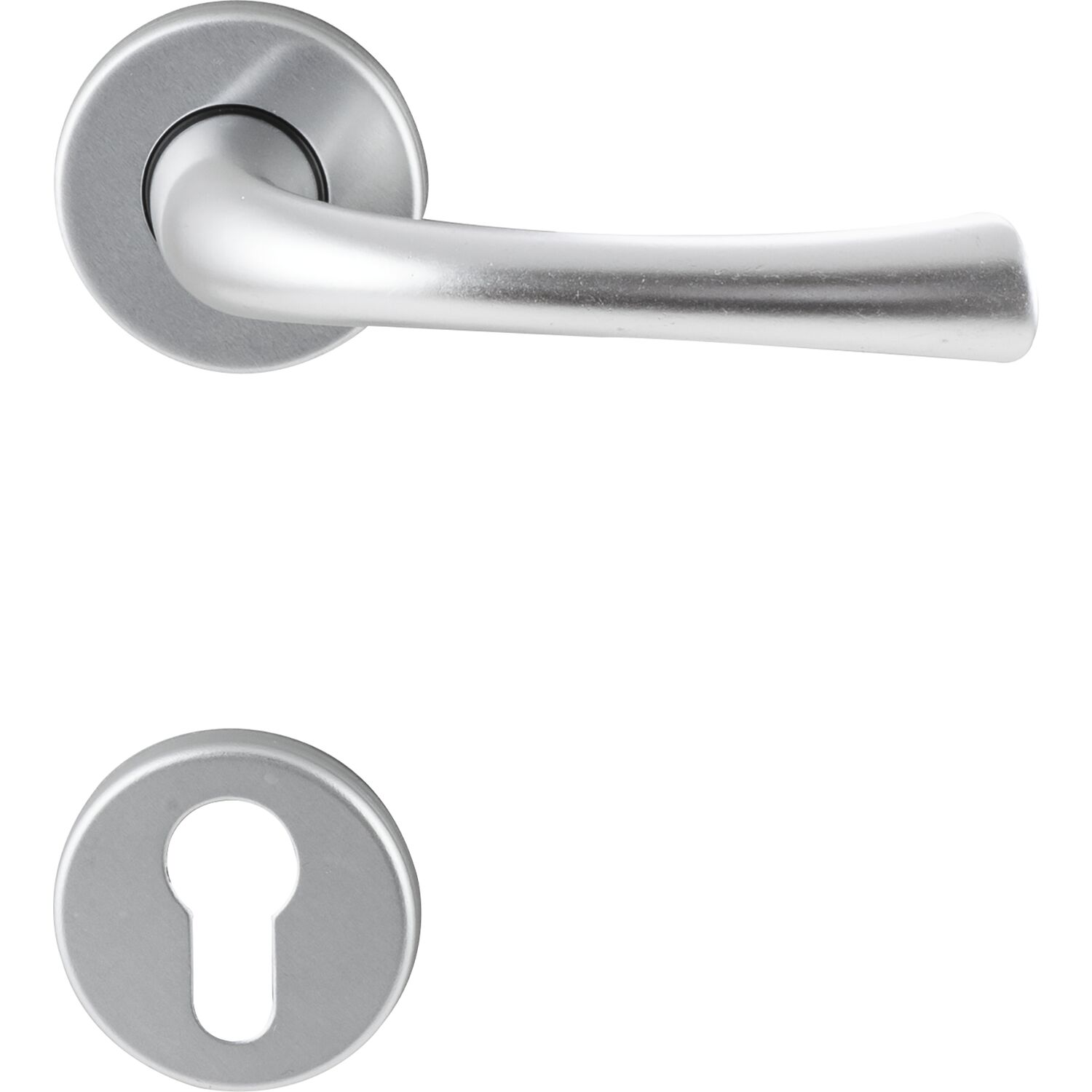 Drückergarnitur FLORENZ - auf Rosette PZ, 38 - 42, Aluminium silber eloxiert