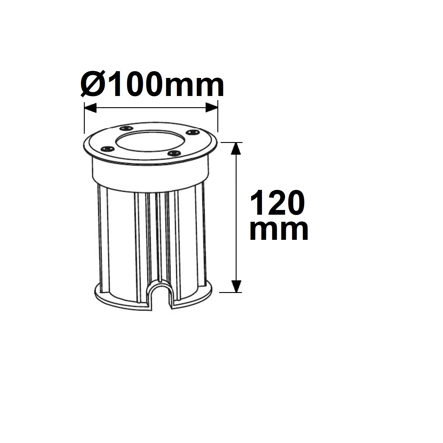 ISOLED Bodeneinbaustrahler für GU10 Spots rund IP67 exkl. Leuchtmittel