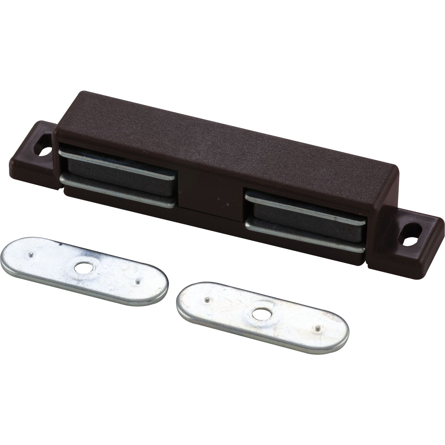 Maco #12.0659 Doppelmagnetschnapper Type 4.2, Haltekraft 4 kg, 1 Loch, Kunststoff braun