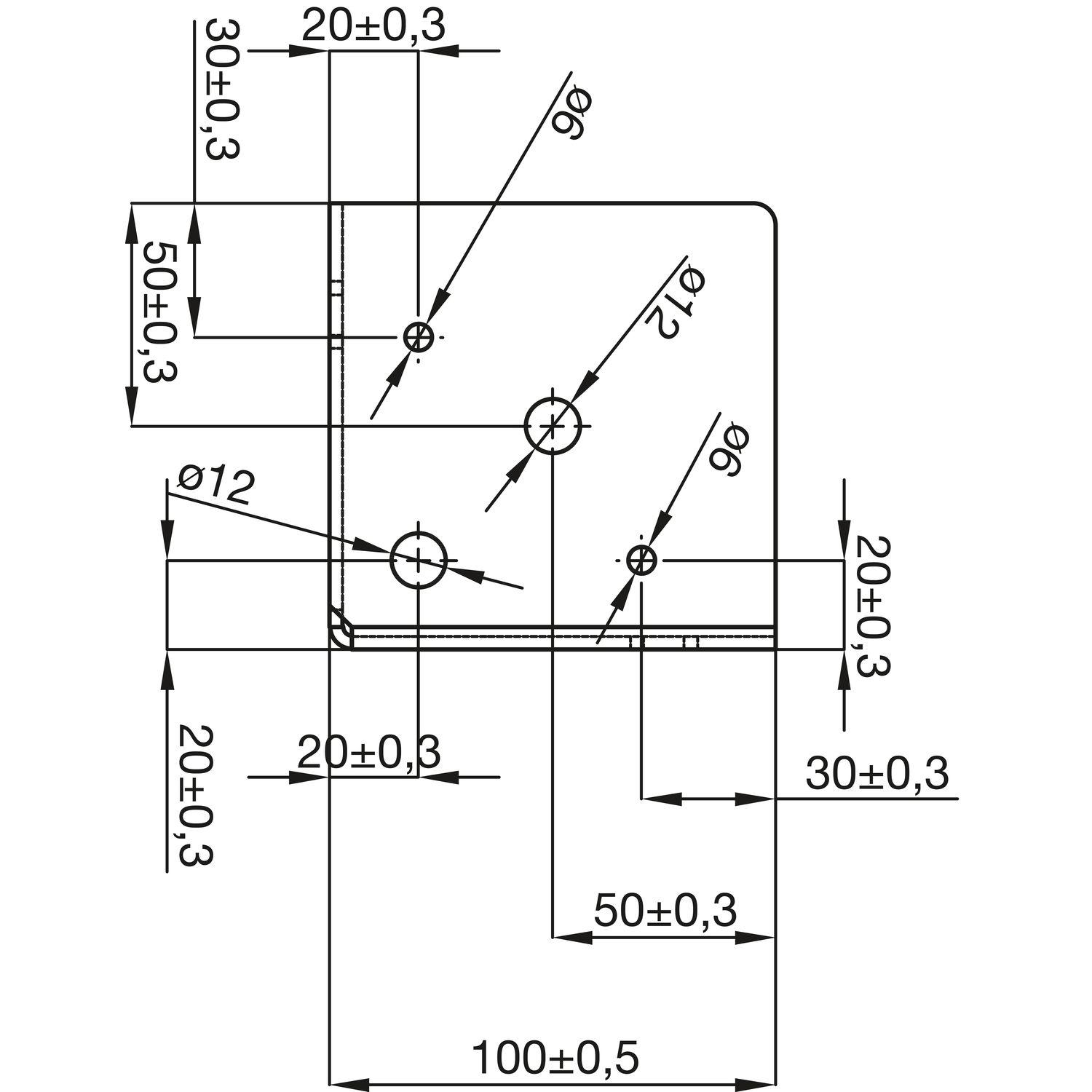 weITM Eckelement für Bettkasten, 100 x 210 x 100 mm, alugrau