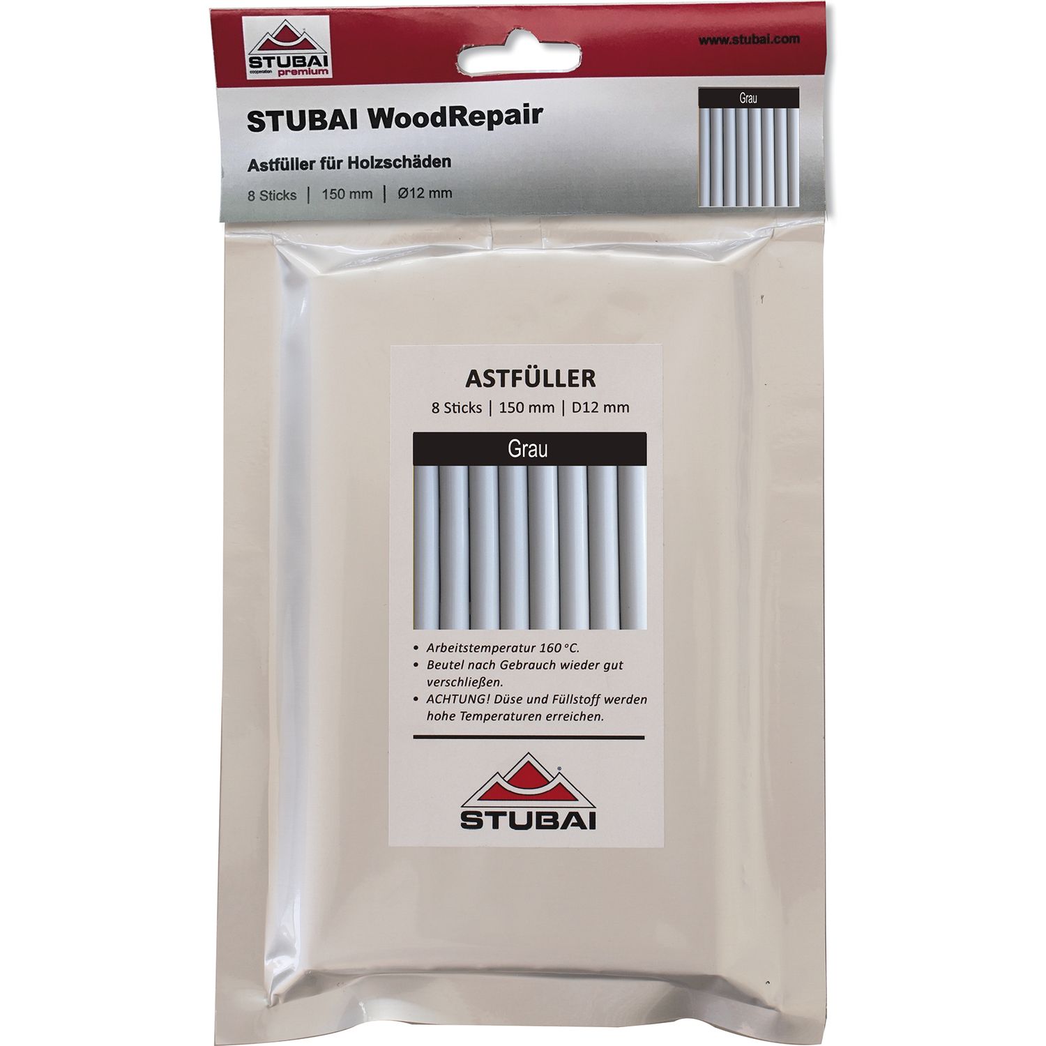 STUBAI WoodRepair 150mm 8 Sticks Grau (8Stk)