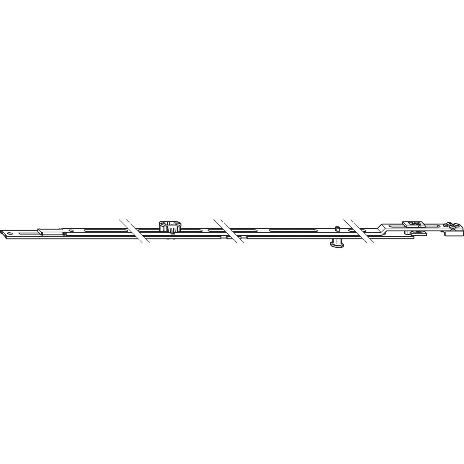 Winkhaus WINKHAUS Mittenverriegelung MK.250-1, L=250 mm, 1 Zapfen, verlängerbar, silber