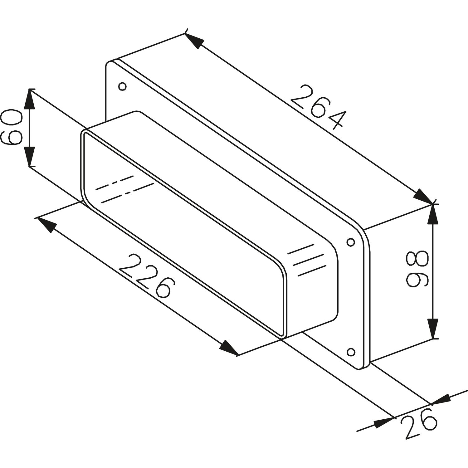 Faber Flachkanal Anschlussstück 226 x 60 mm Faber Flachkanal Anschlussstück 226 x 60 mm