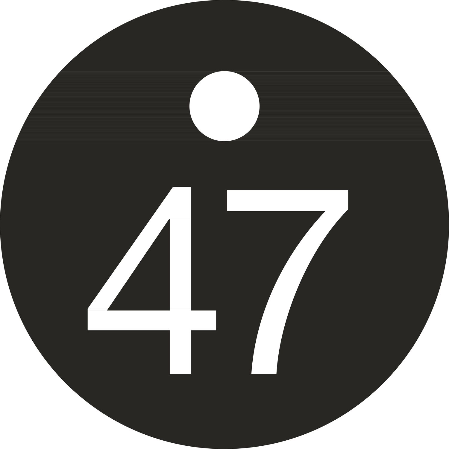 Schlüsselnummer - ø 25, Nummer 47, Aluminium schwarz eloxiert