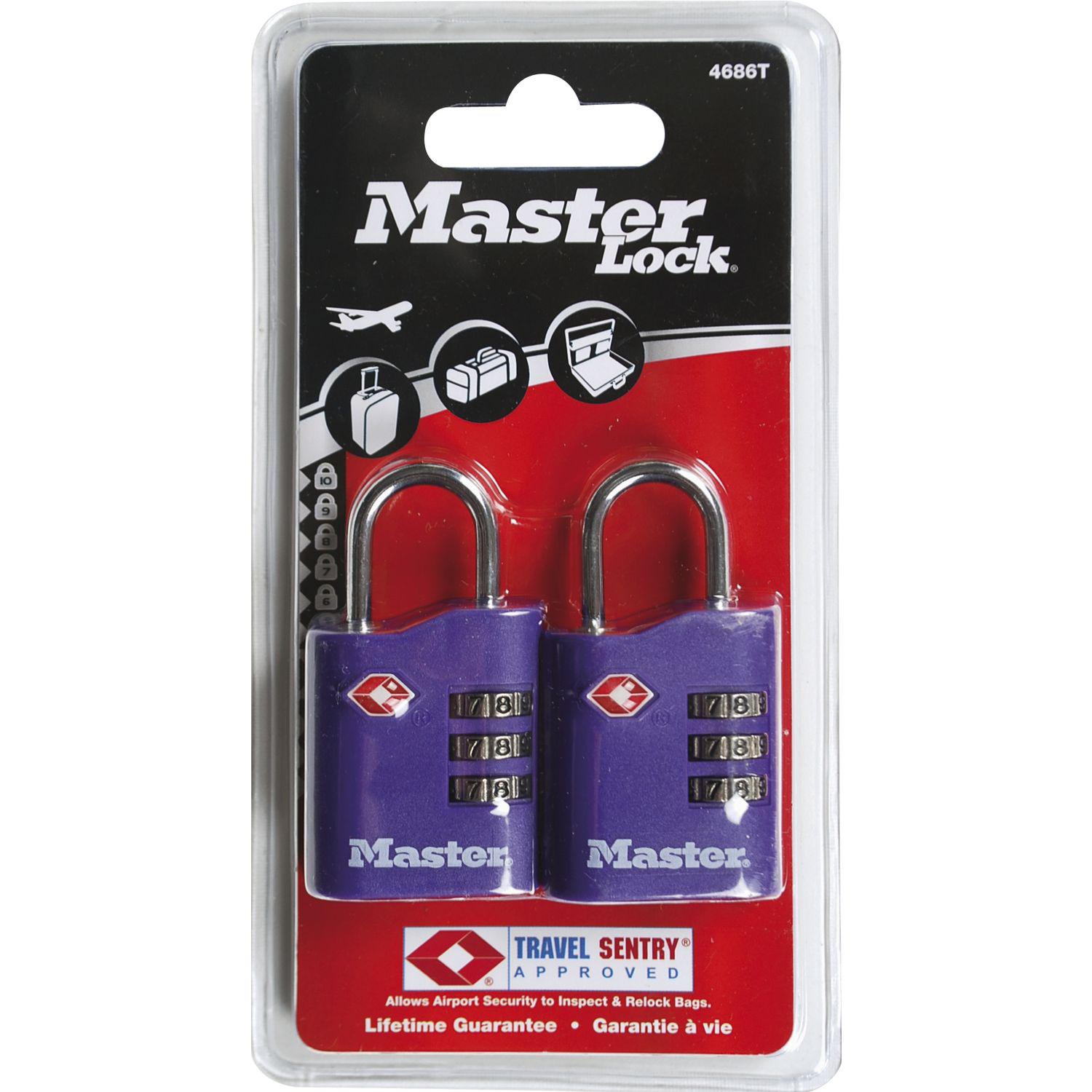 Master Lock Vorhangschloss 4686 EURT TSA Zahlenschloss, 30 mm, bunt, SB