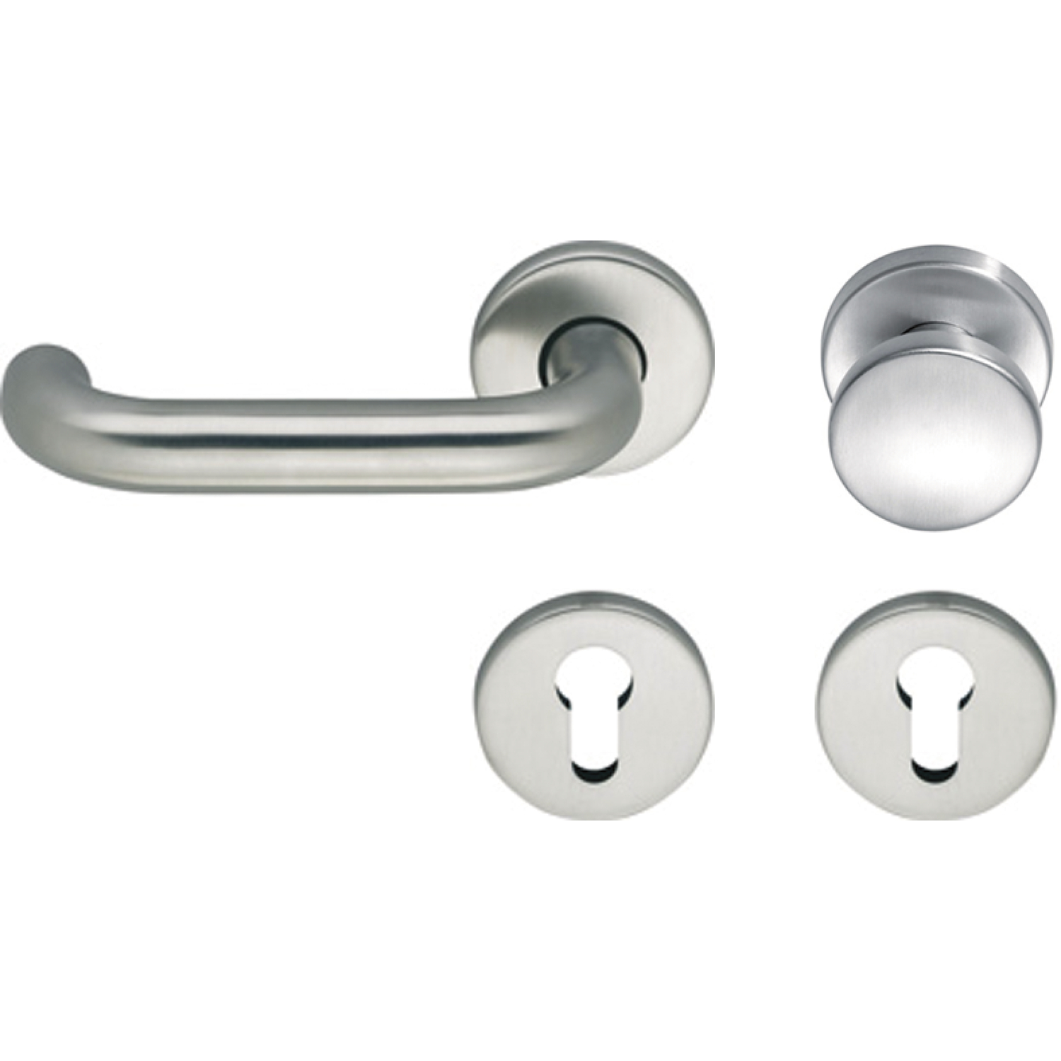 ECO Wechselgarnitur D 110/R mit Rosette PZ, TS 40-66 mm, silber eloxiert