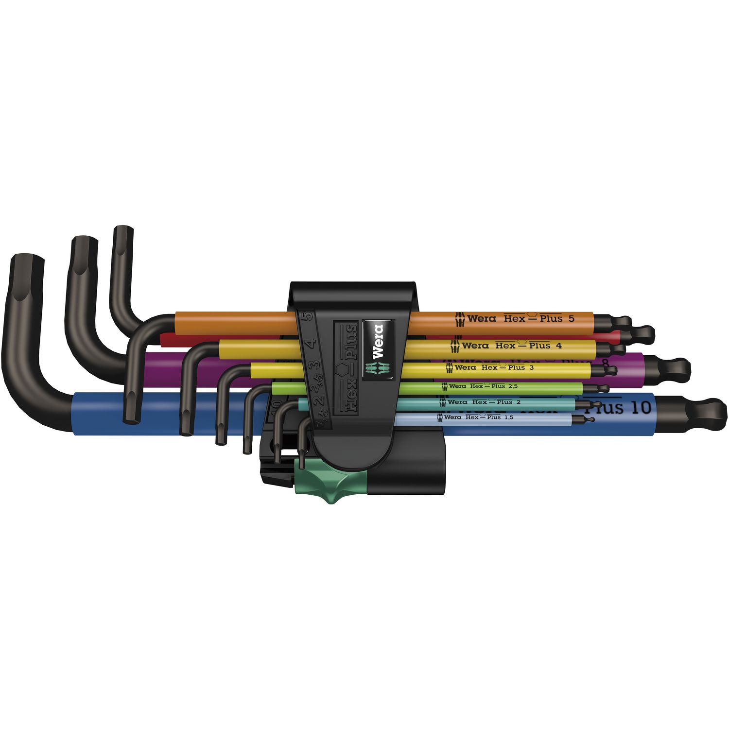 Wera Sechskant Stiftschlüssel-Satz lang Multicolour 950/9 Hex-Plus 1SB 9-teilig