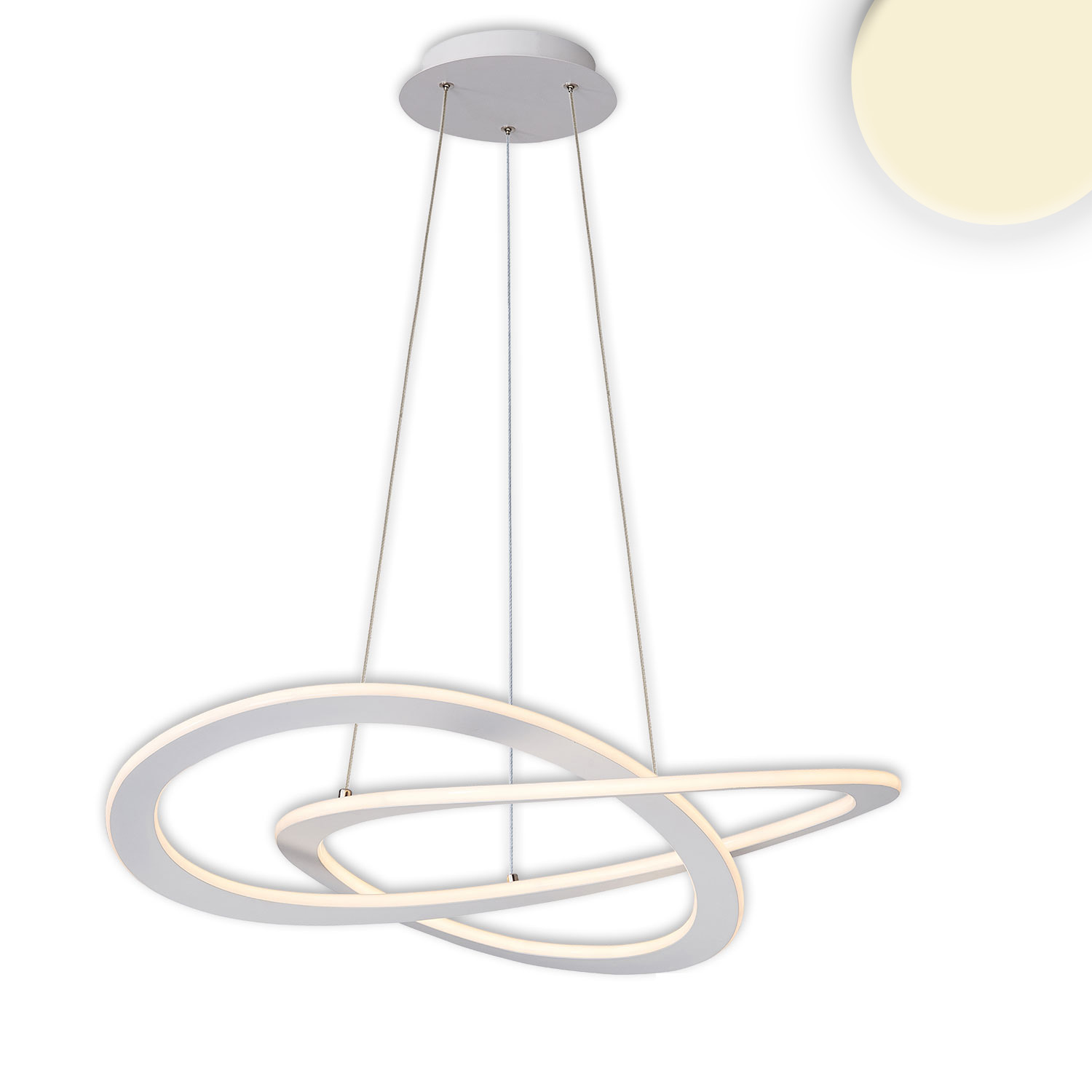 ISOLED LED Hängeleuchte Design 600 weiß 40W rund 3000K dimmbar