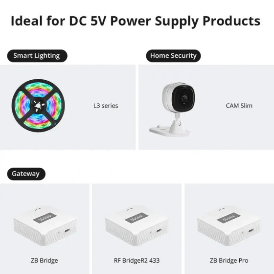 Sonoff 5V USB Power Adapter (Type-E/ F)