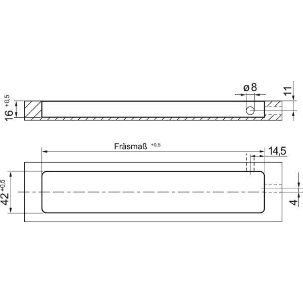 Elektra LED Einbauleuchte LD8010 EF Dimm. 334mm 6 W 3000K warmweiß Aluminium