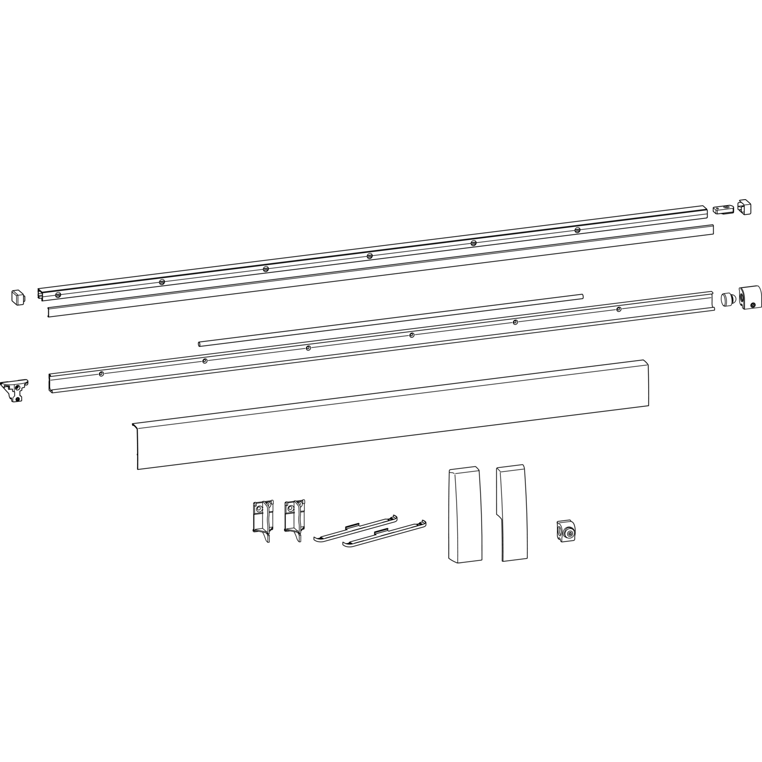 HAUTAU ATRIUM HKS 200Z/160S/SP Schienen-Set, FFB 1451-1650 mm, weiß