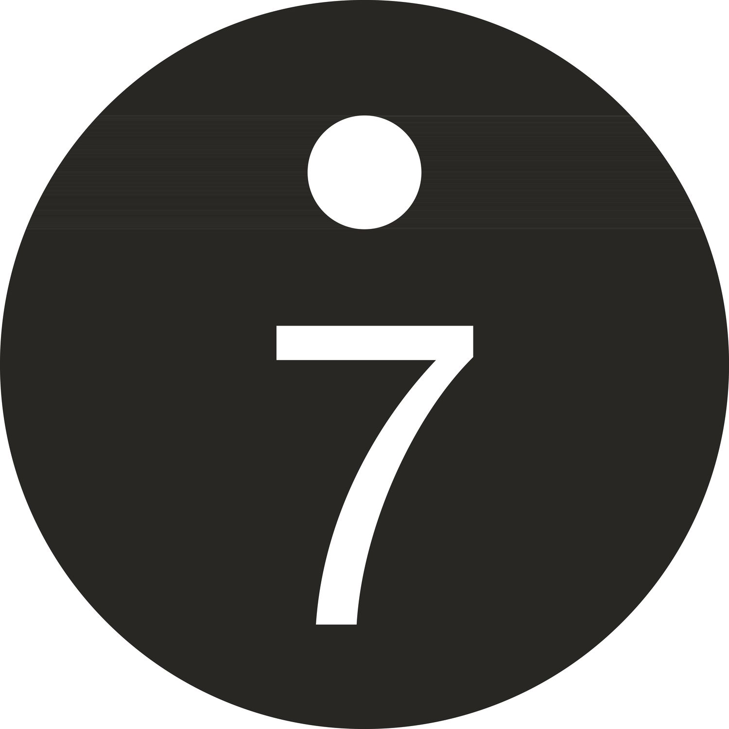 Schlüsselnummer - ø 25, Nummer 7, Aluminium schwarz eloxiert