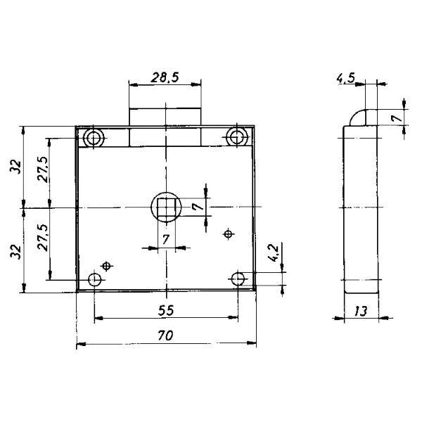 Hekna Zylinder-Fallenschloss 920 Dornmaß 32mm Stahl vernickelt