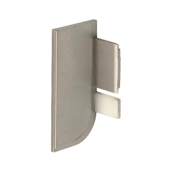 Endstück Akrete für Griffleiste ablängbar rechts, Kunststoff silberfarbig