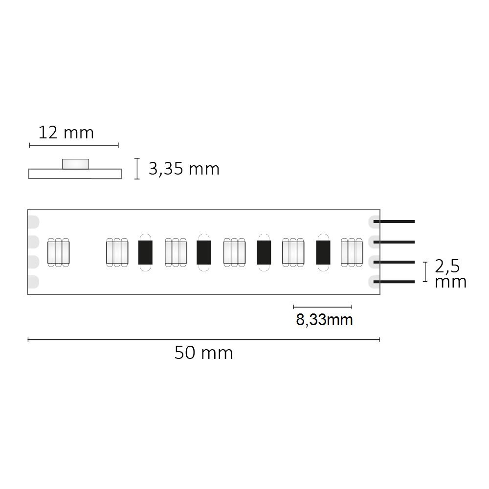 ISOLED LED HEQ HighPower RGB Flexband 24V DC 28,8W IP20 5m Rolle 120 LED/m