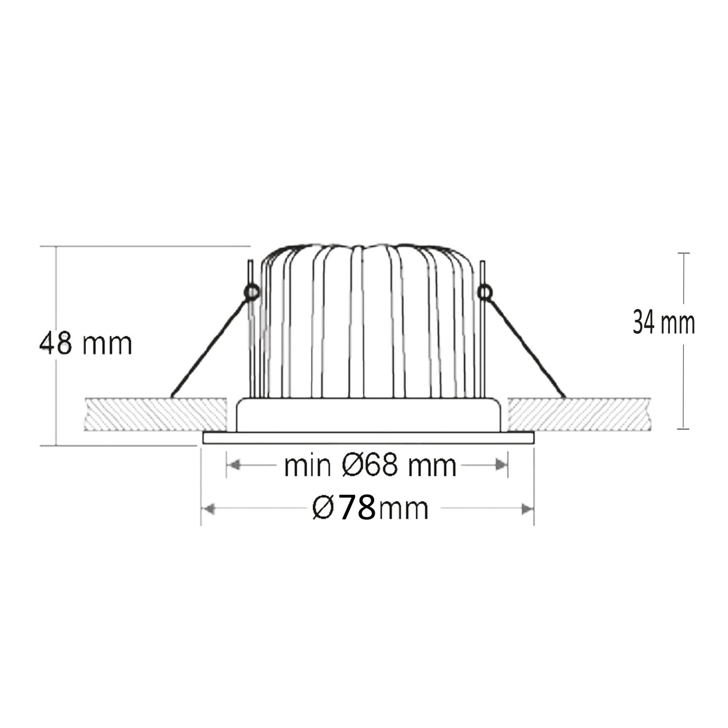 ISOLED LED Einbauleuchte 68 MiniAMP weiß 5W 24V DC 3000K dimmbar