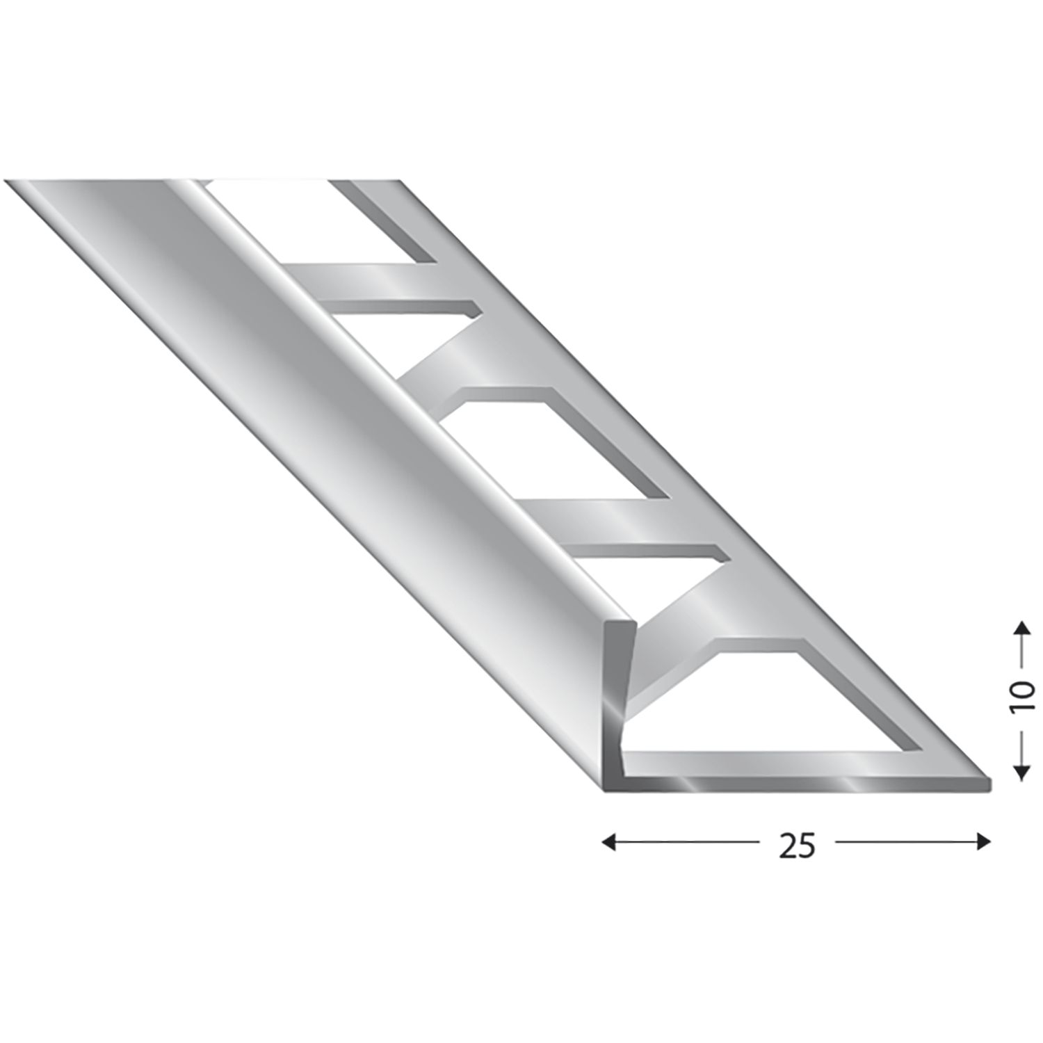 Kügele Fliesenprofil PRIMO, Alu silber, Innenhöhe 10 mm, 3000 mm