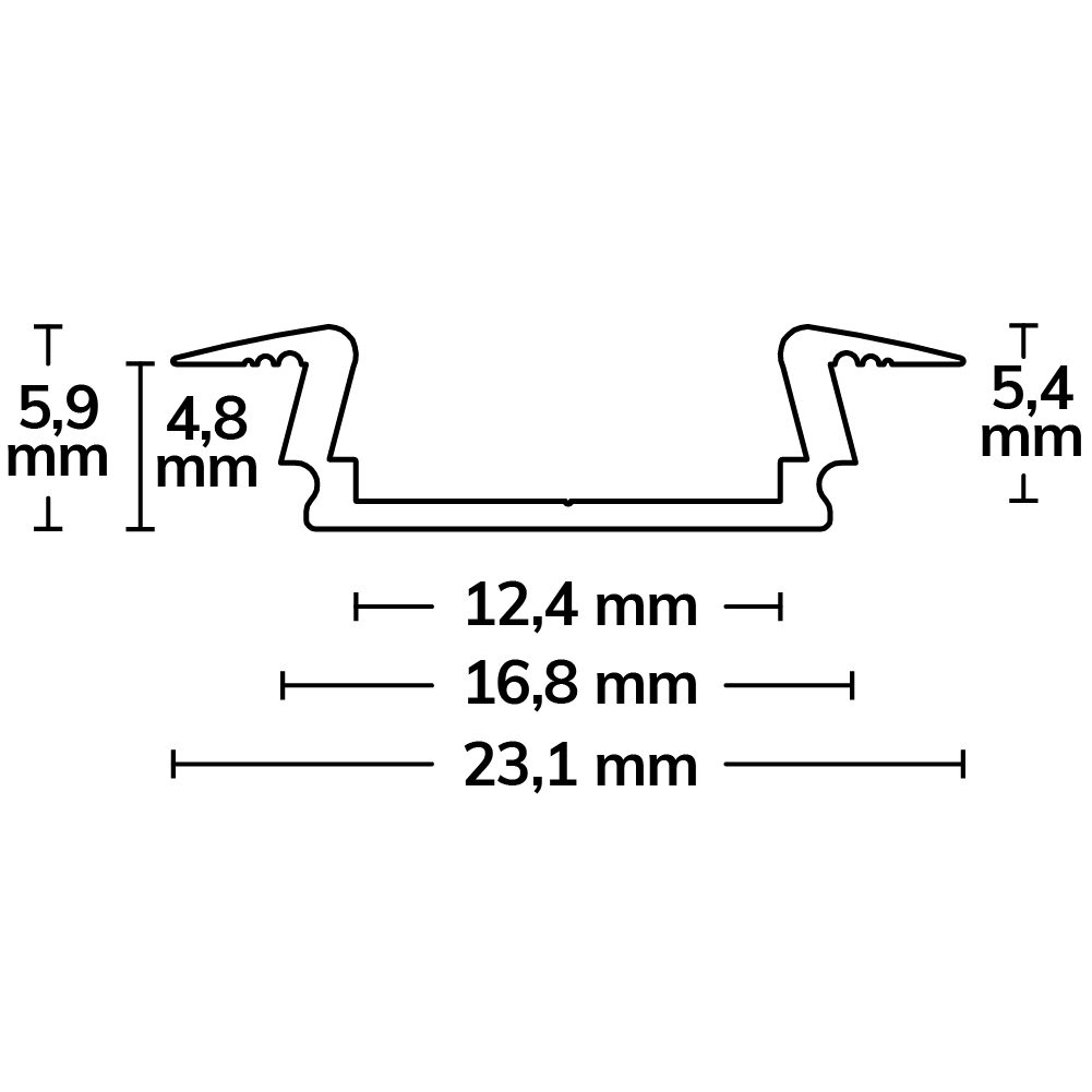 ISOLED LED Einbauprofil DIVE12 FLAT Aluminium eloxiert 200cm