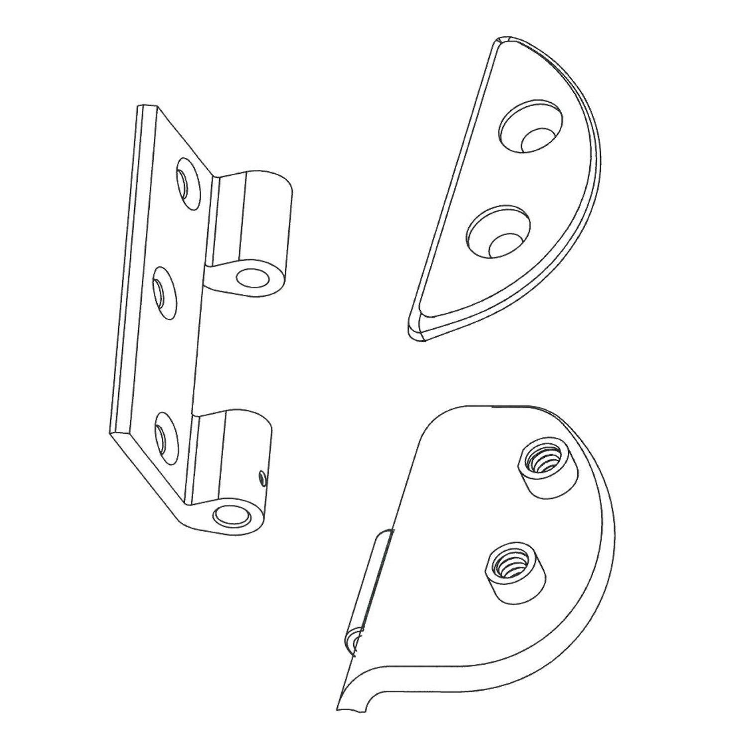 Türband f. 6 bzw. 8 mm Glastüren, (B x H): 60 x 70 mm, schwarz