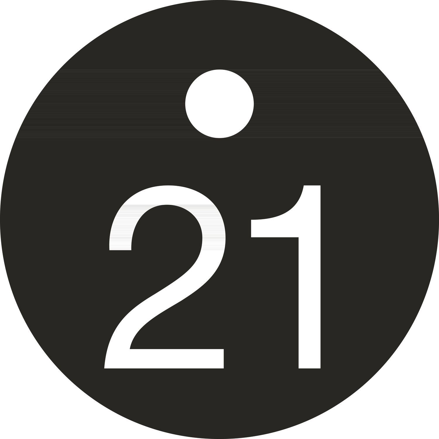 Schlüsselnummer - ø 25, Nummer 21, Aluminium schwarz eloxiert