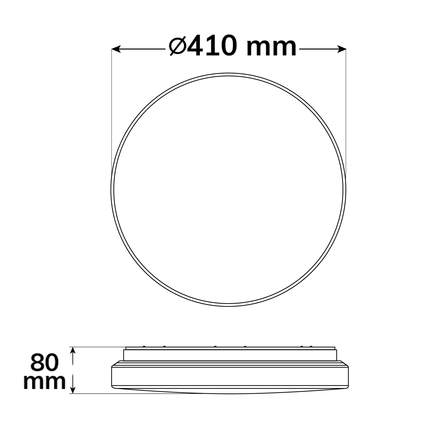 ISOLED LED Deckenleuchte 22|32W weiß rund DN410 IP64 120lm/W ColorSwitch 3000|4000|6000K