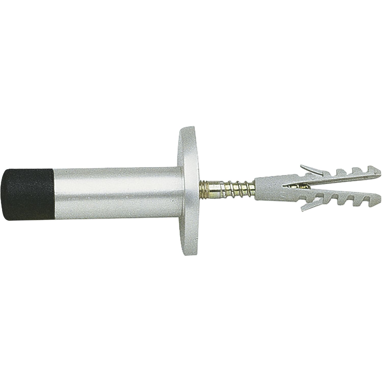 Grundmann GRUNDMANN Wandtürpuffer - ø 20 mm, L= 120 mm, mit Gummikappe, silber eloxiert