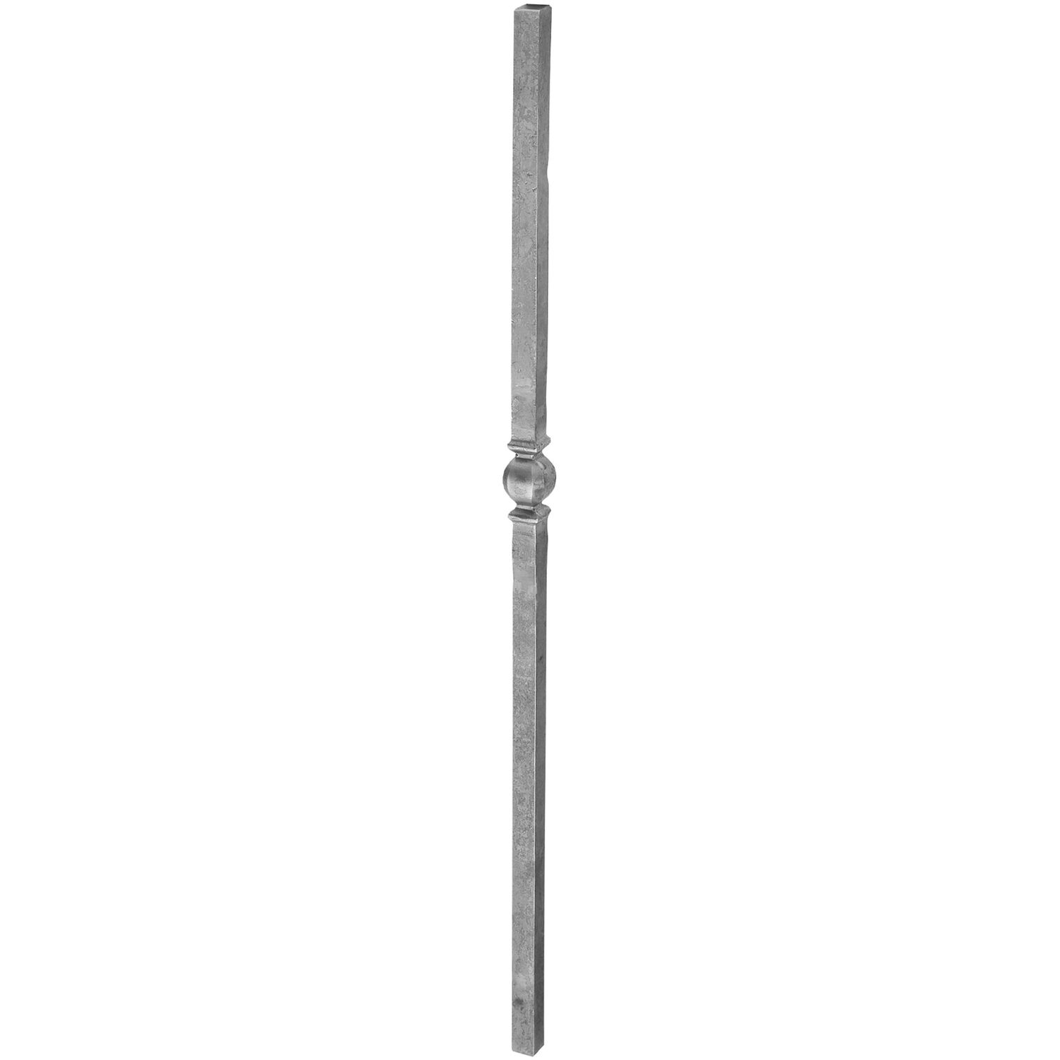 IAM DESIGN Anfangstab glatt mittig 1 Knopf, 25x25 x1200mm, Schmiedeeisen