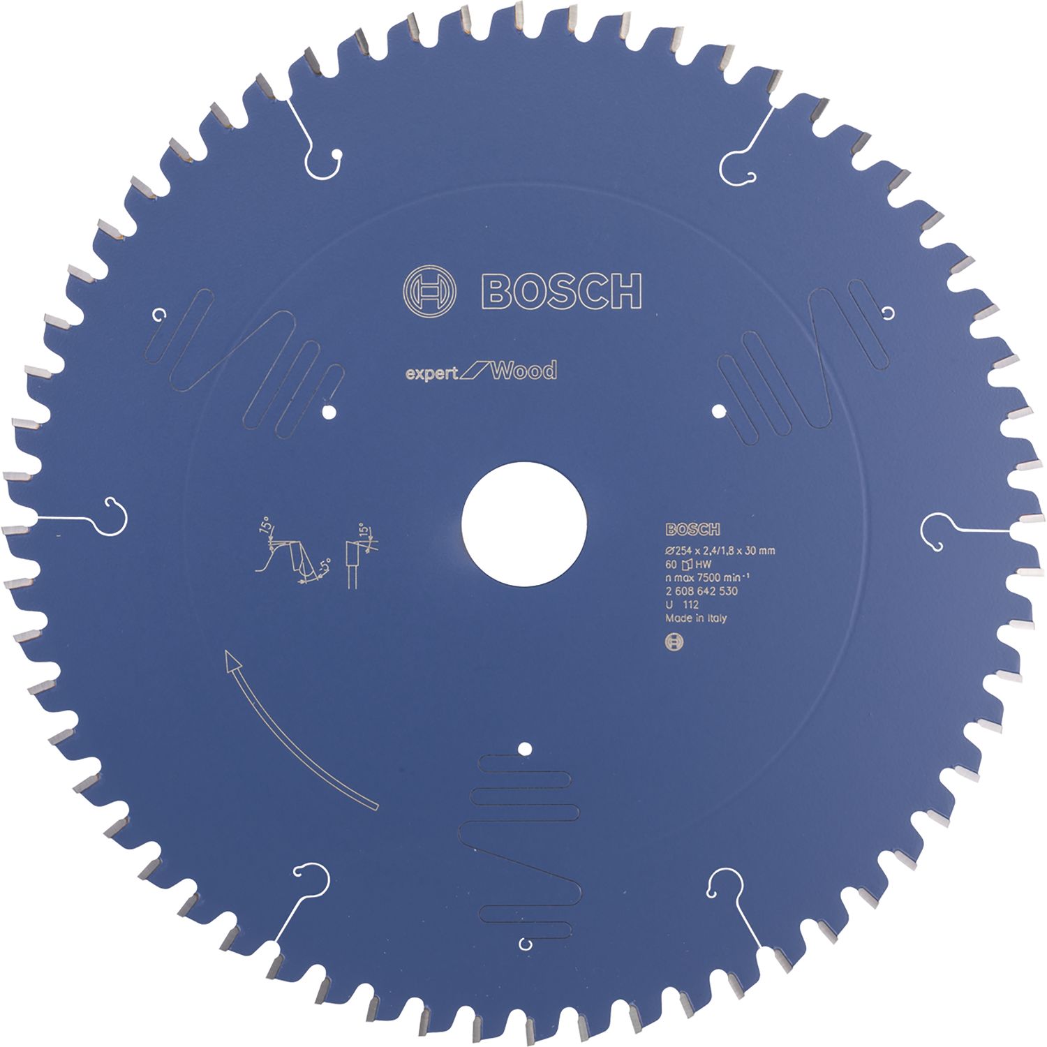 Bosch Kreissägeblatt Expert for Wood ø 254 x 1,8 x 30 mm Zähne 60 (WZ) neg.