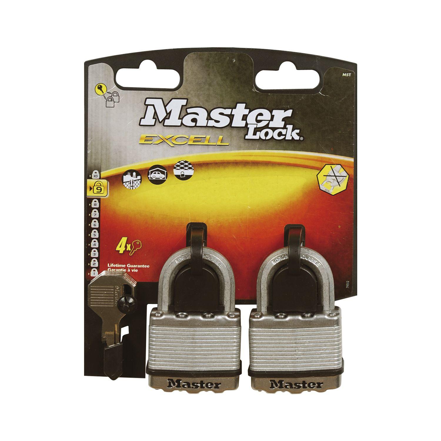 Master Lock Vorhangschloss Excell M5EURT 52 mm, gleichsperrend