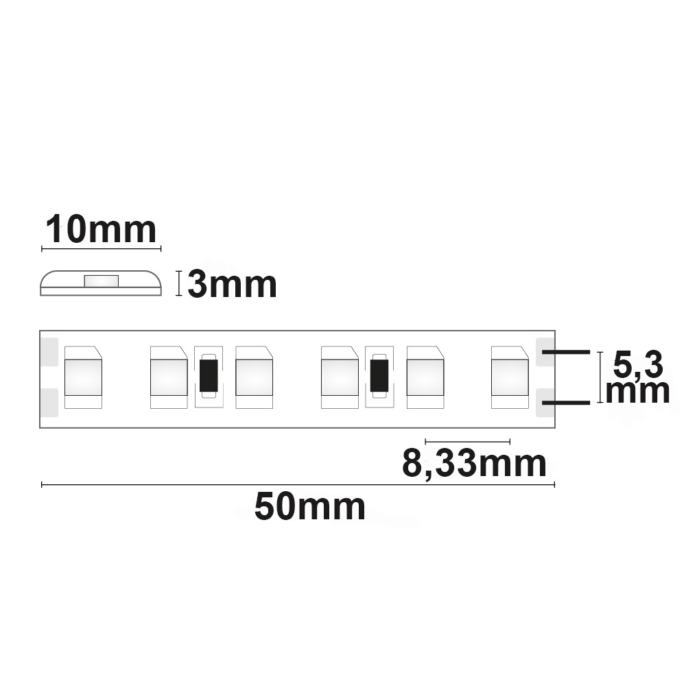 ISOLED LED SIL830 Flexband 24V DC 9,6W IP66 3000K 5m Rolle 120 LED/m