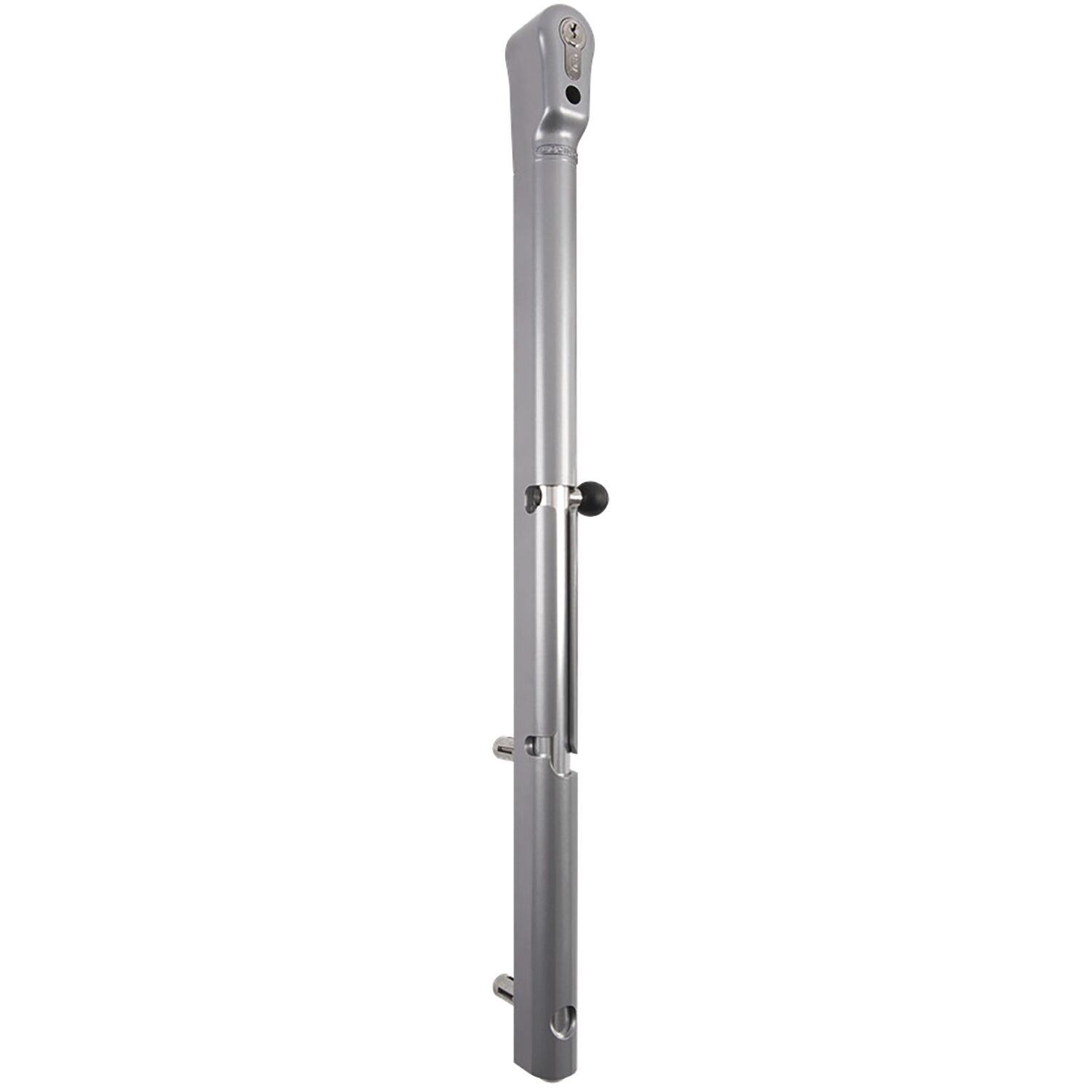 Locinox Verriegelbarer Bolzen-Stangenriegel KEYDROP,Riegel 100mm Höhenverstell. silber