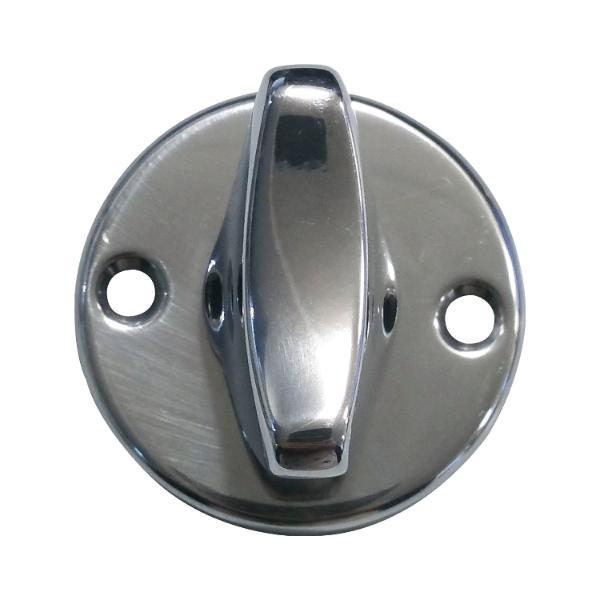 Grundmann WC-Absteller WG AB6, Drehknopf in Rosette montiert, Aluminium poliert