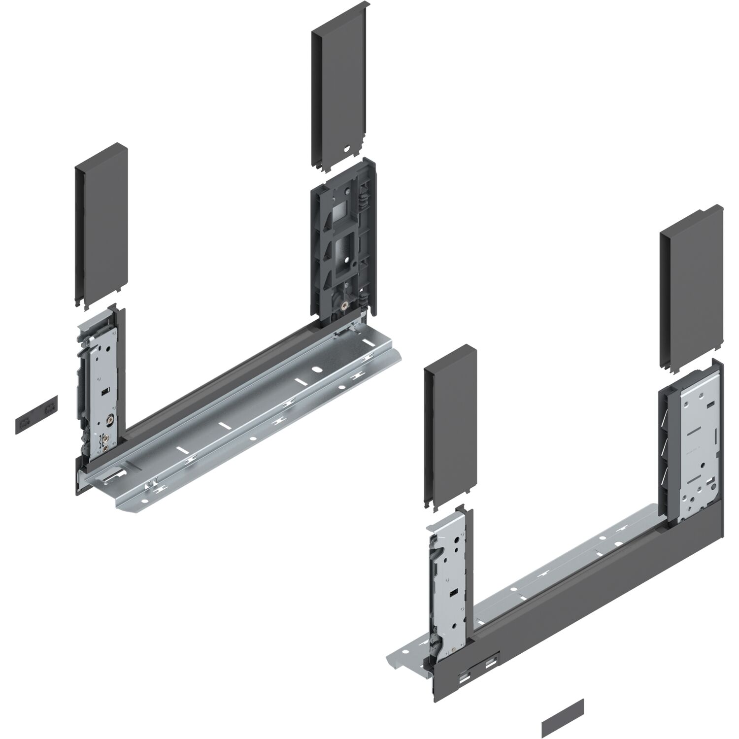 blum LEGRABOX free, Zarge Höhe C, NL 350, Oriongrau-matt