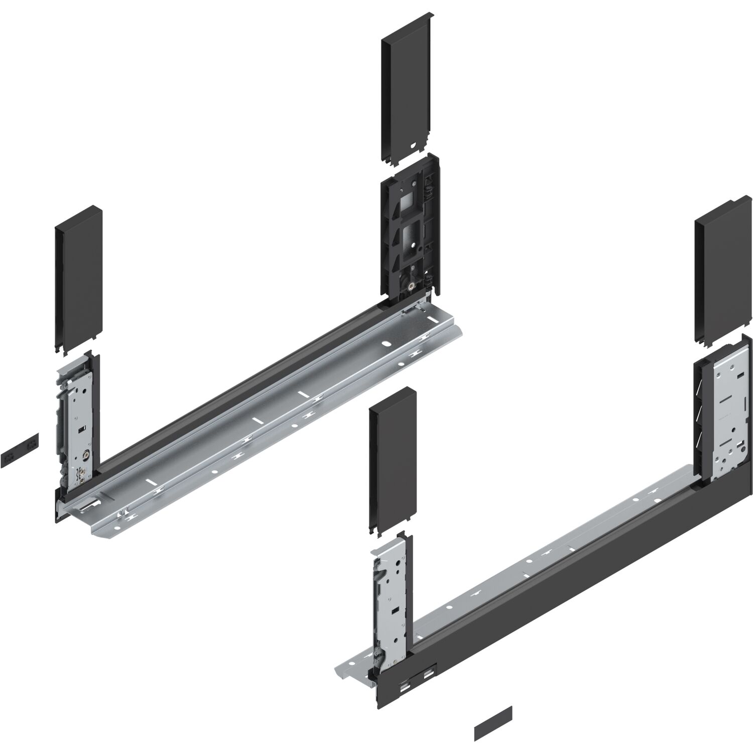 blum LEGRABOX free SET Höhe C, BLUMOTION S, 40Kg, NL 500, Carbonschwarz