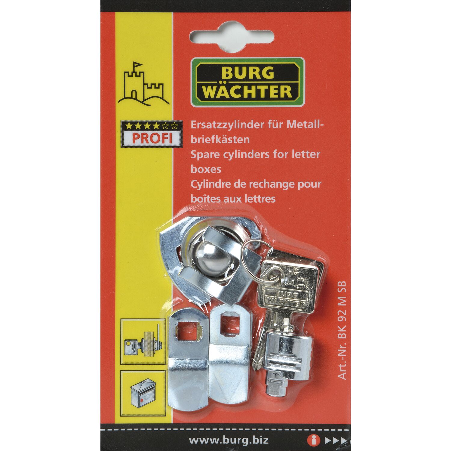Burg Wächter Ersatzzylinder zu Metall Briefkasten