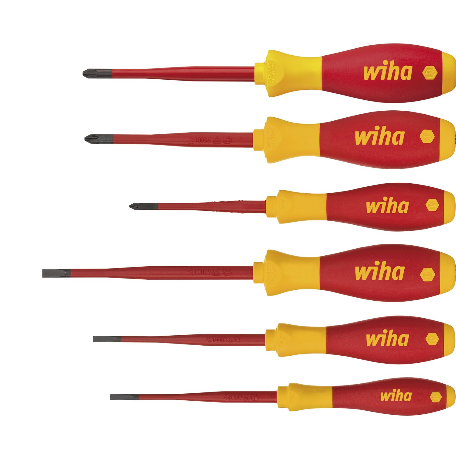 wiha Schraubendreher Set SoftFinish VDE Phillips/Schlitz/PZ 6-tlg.