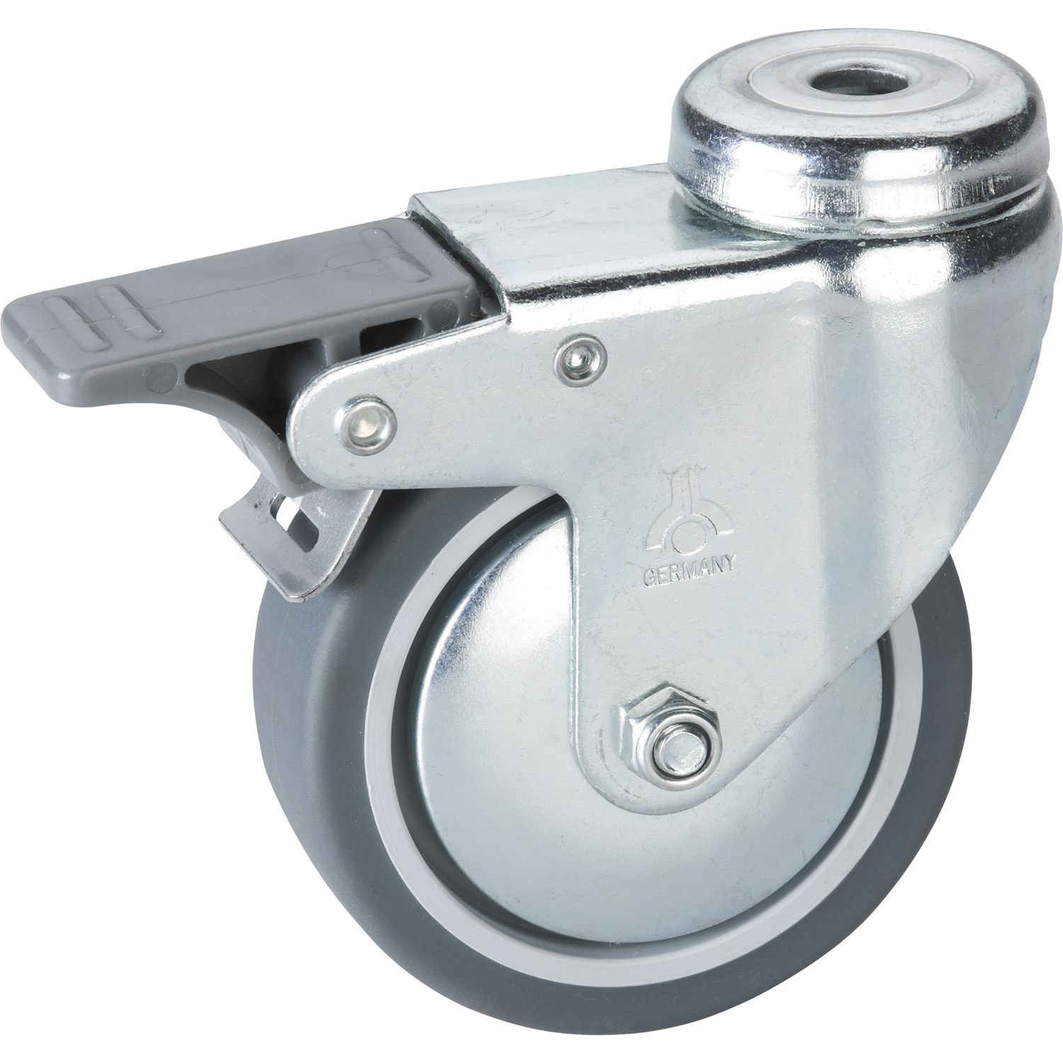 Dörner + Helmer Lenkrolle TPE Fadenschutz Feststeller 75 mm 50 kg Rückenloch