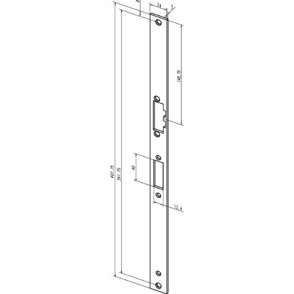 effeff Renovierungsschließblech flach, 24 x 407,75 mm, eckig (---34A35-01)
