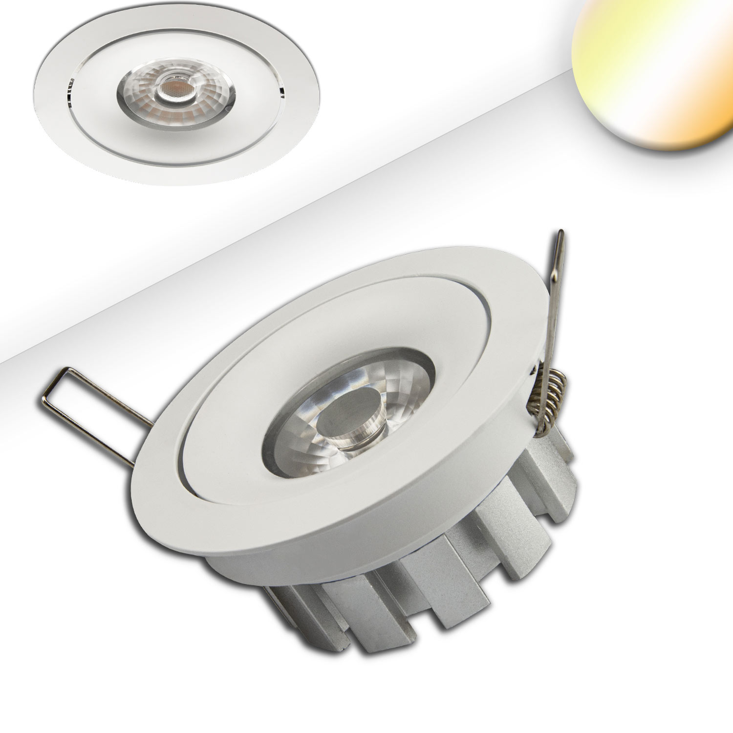ISOLED LED Einbaustrahler SUNSET weiß 15W 45° 2200-3100K Dimm-to-warm