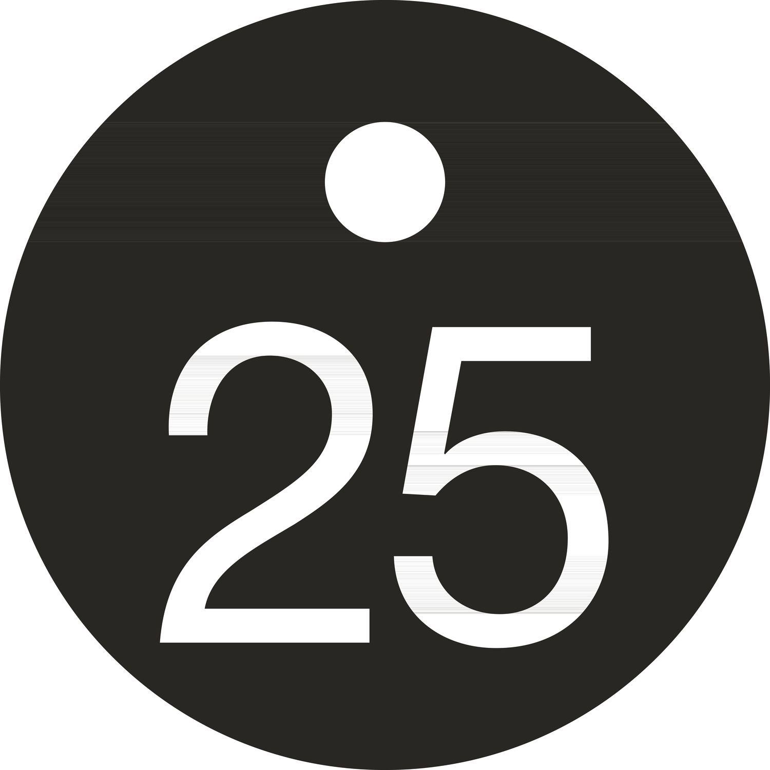 Schlüsselnummer - ø 25, Nummer 25, Aluminium schwarz eloxiert