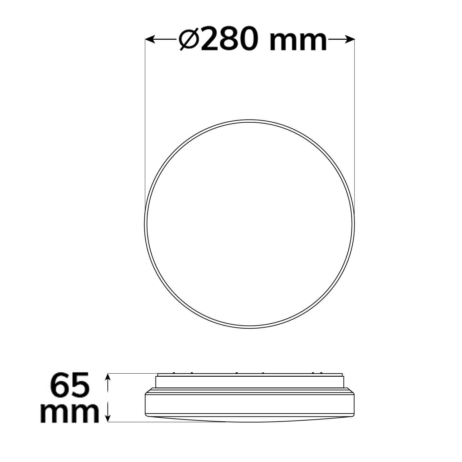 ISOLED LED Deckenleuchte 13|18W weiß rund DN280 IP64 120lm/W ColorSwitch 3000|4000|6000K