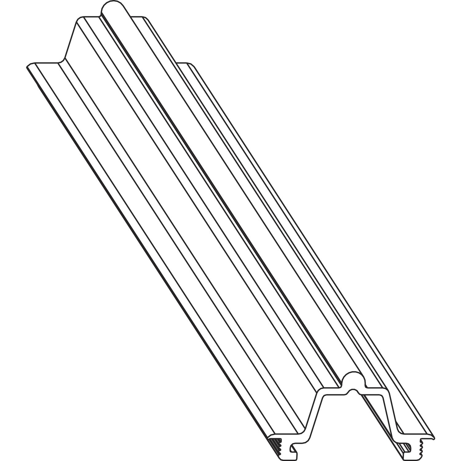 Maco #454815 Fiber-Therm Laufschiene unten hoch, H=15 mm, L=3500 mm, Alu silber (454815)