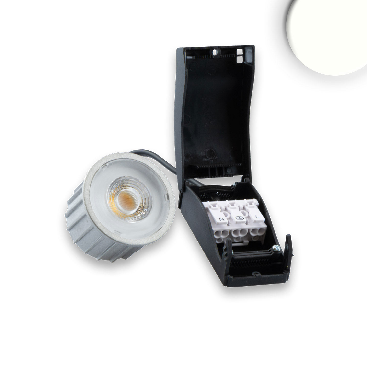 ISOLED LED Spot GU10 5W 38° 4000K externe Anschlussbox dimmbar