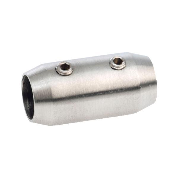 croso Verbinder rund Außen ø 18 mm, Bohrung ø 12,2 mm, Edelstahl geschliffen V2A