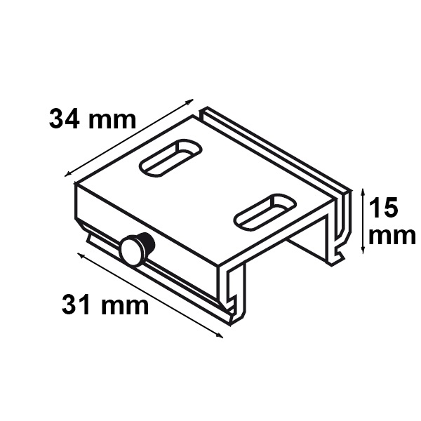 ISOLED 3-Phasen Classic Montagehalterung für Schiene alu-natur 1 Stück