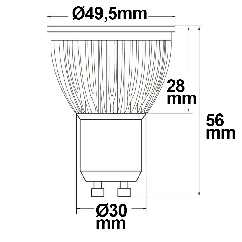 ISOLED GU10 LED Strahler 6W Glas diffuse 120° warmweiß