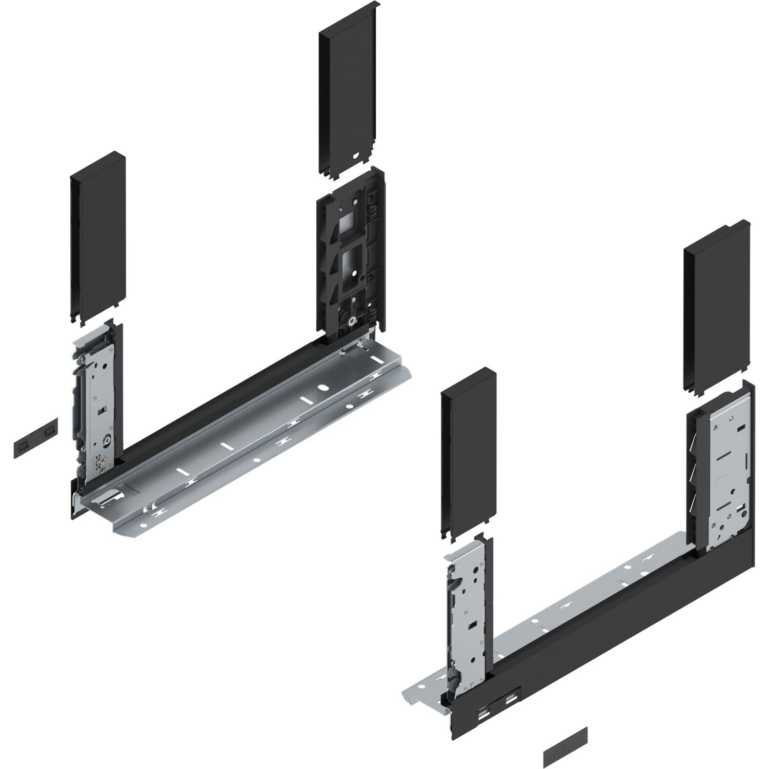 blum LEGRABOX free, Zarge Höhe C, NL 350, Carbonschwarz-matt