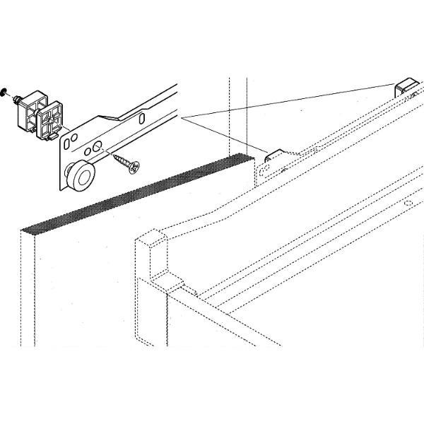 blum Distanzteile Innenschubkasten-Teilauszug 8 mm mit Dübel, KS cremeweiß